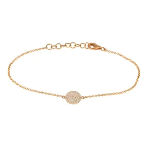 14k Rose Gold Diamond Disc Bracelet