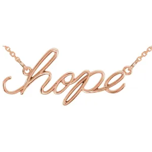 14k Rose Gold "Hope" 16.45" Necklace