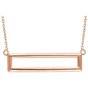 14k Rose Gold Rectangle 16-18" Necklace