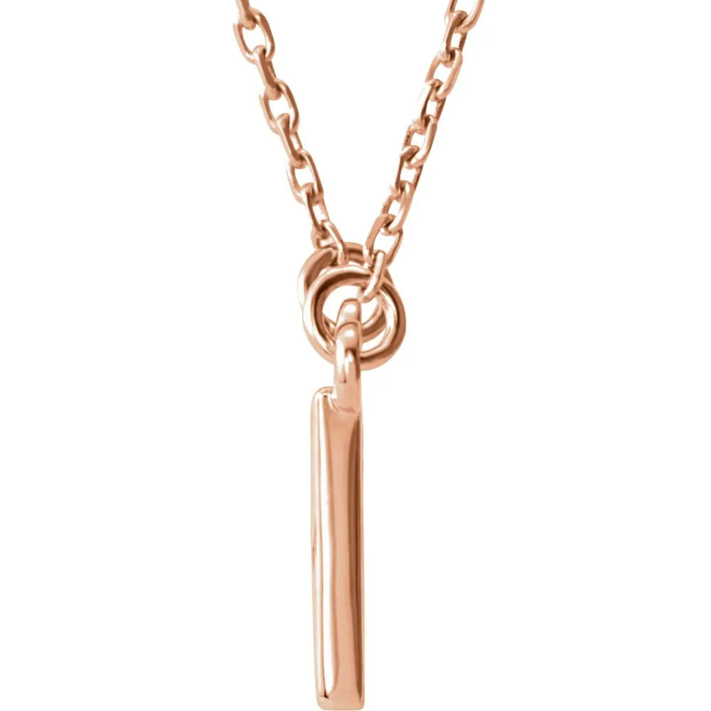 14k Rose Gold Square 16.5" Necklace