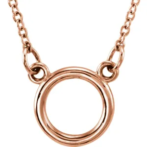 14k Rose Gold Tiny Posh Circle 16-18" Necklace
