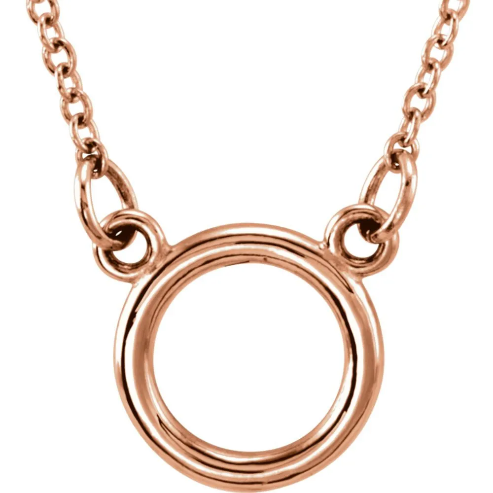 14k Rose Gold Tiny Posh Circle 16-18" Necklace