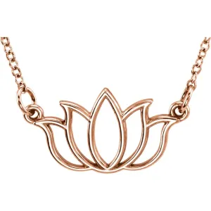14k Rose Gold Tiny Posh Lotus 16-18" Necklace