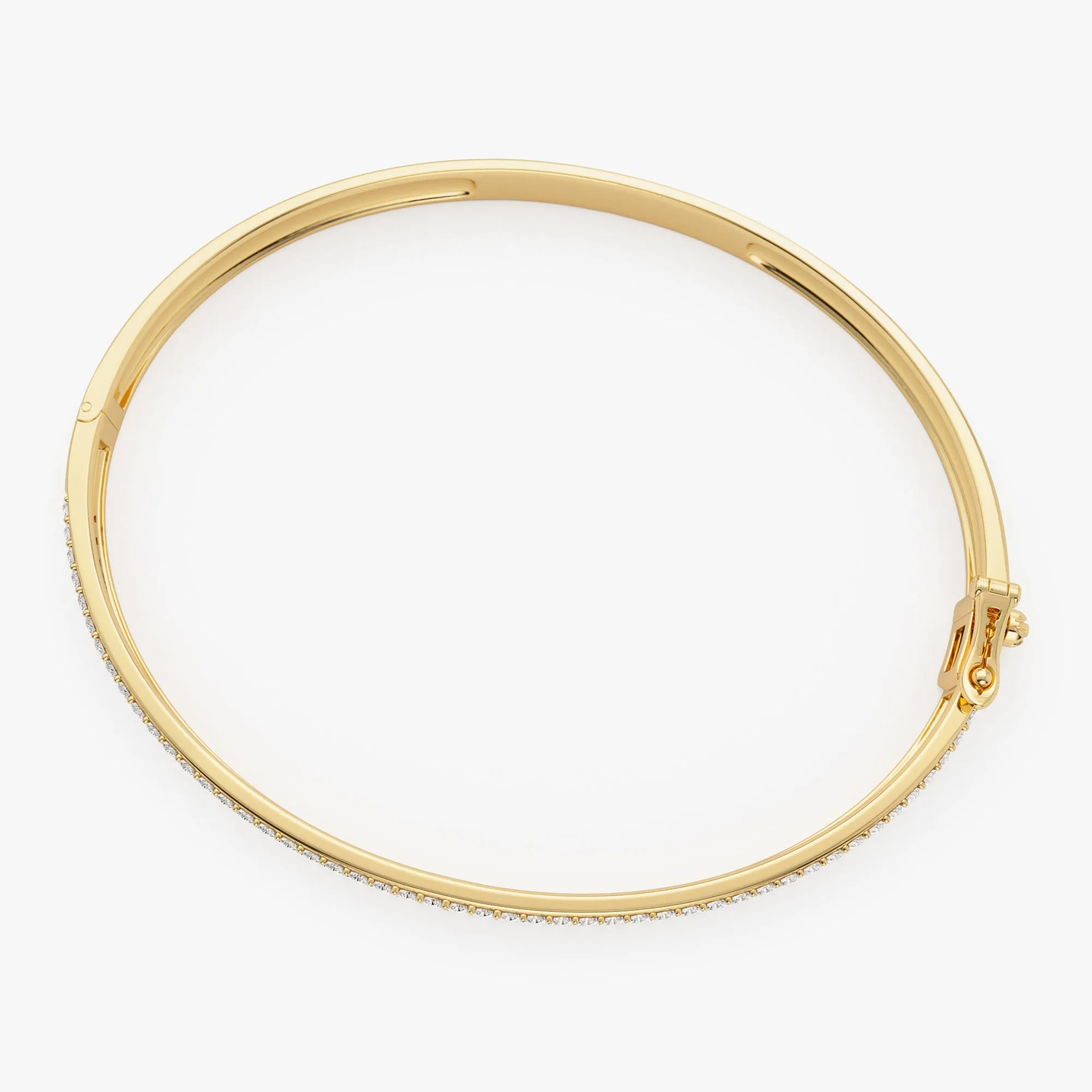 14k Triple Row Statement Diamond Bangle 1.80 Ctw