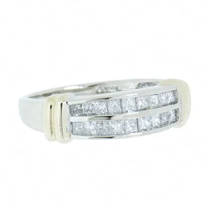 14K Two Tone Gold 0.72 ctw Ladies Diamond Cocktail Ring