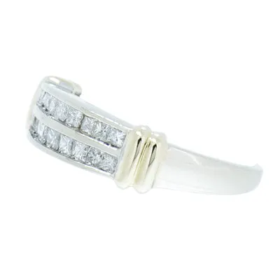 14K Two Tone Gold 0.72 ctw Ladies Diamond Cocktail Ring