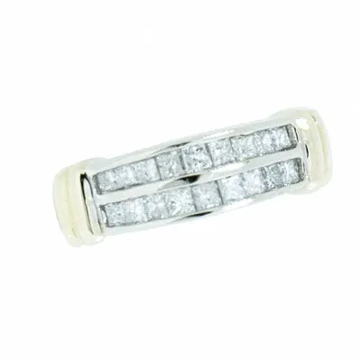 14K Two Tone Gold 0.72 ctw Ladies Diamond Cocktail Ring