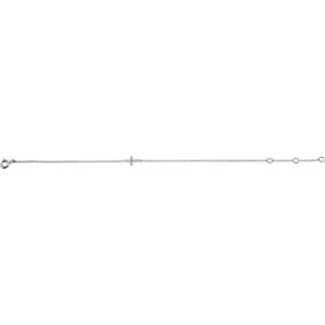 14K White .04 CTW Diamond Sideways Cross Youth 7" Bracelet