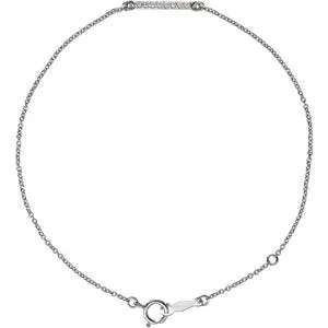 14K White .07 CTW Diamond Bar Bracelet
