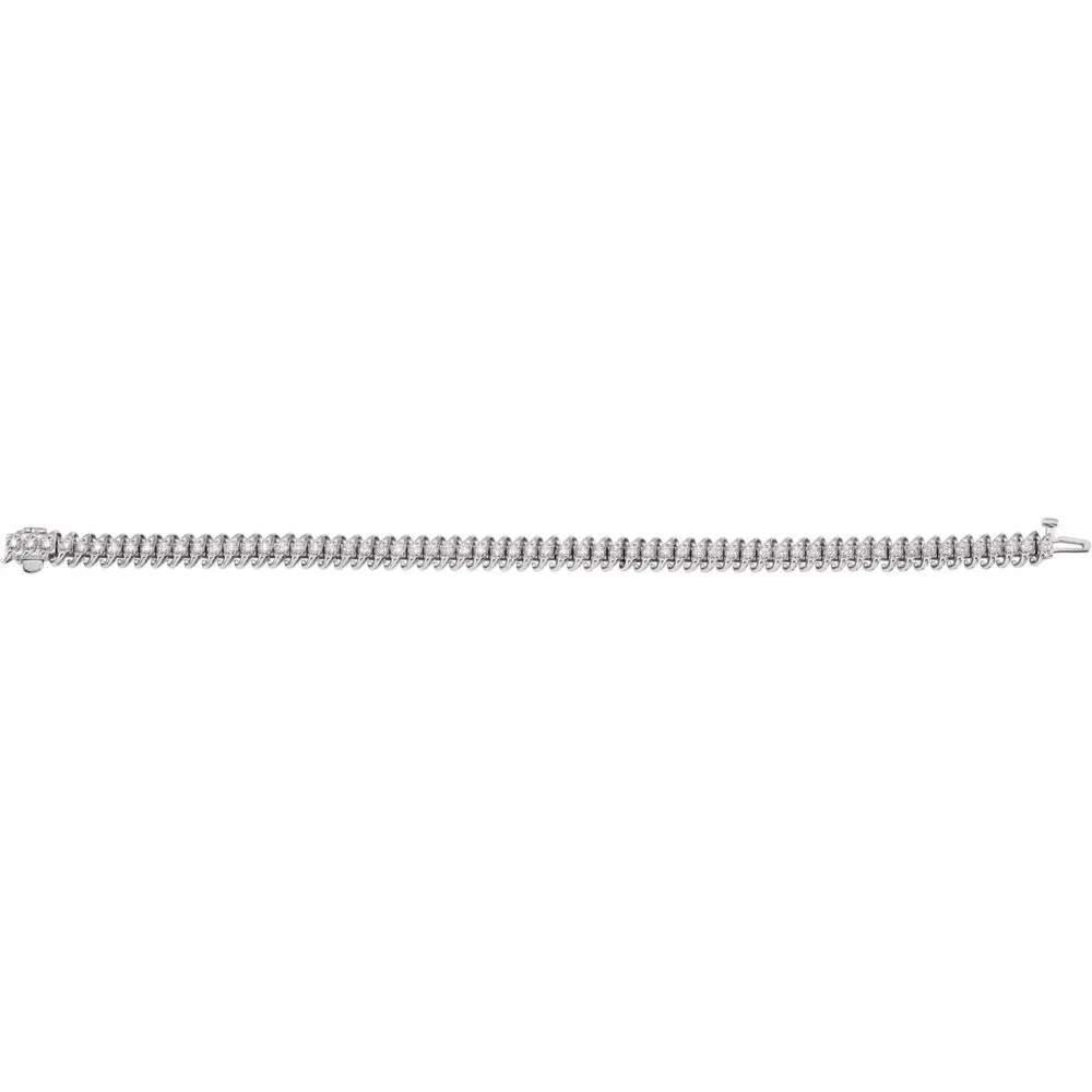 14k White Gold 1 1/4 CTW Diamond Line 7.25" Bracelet