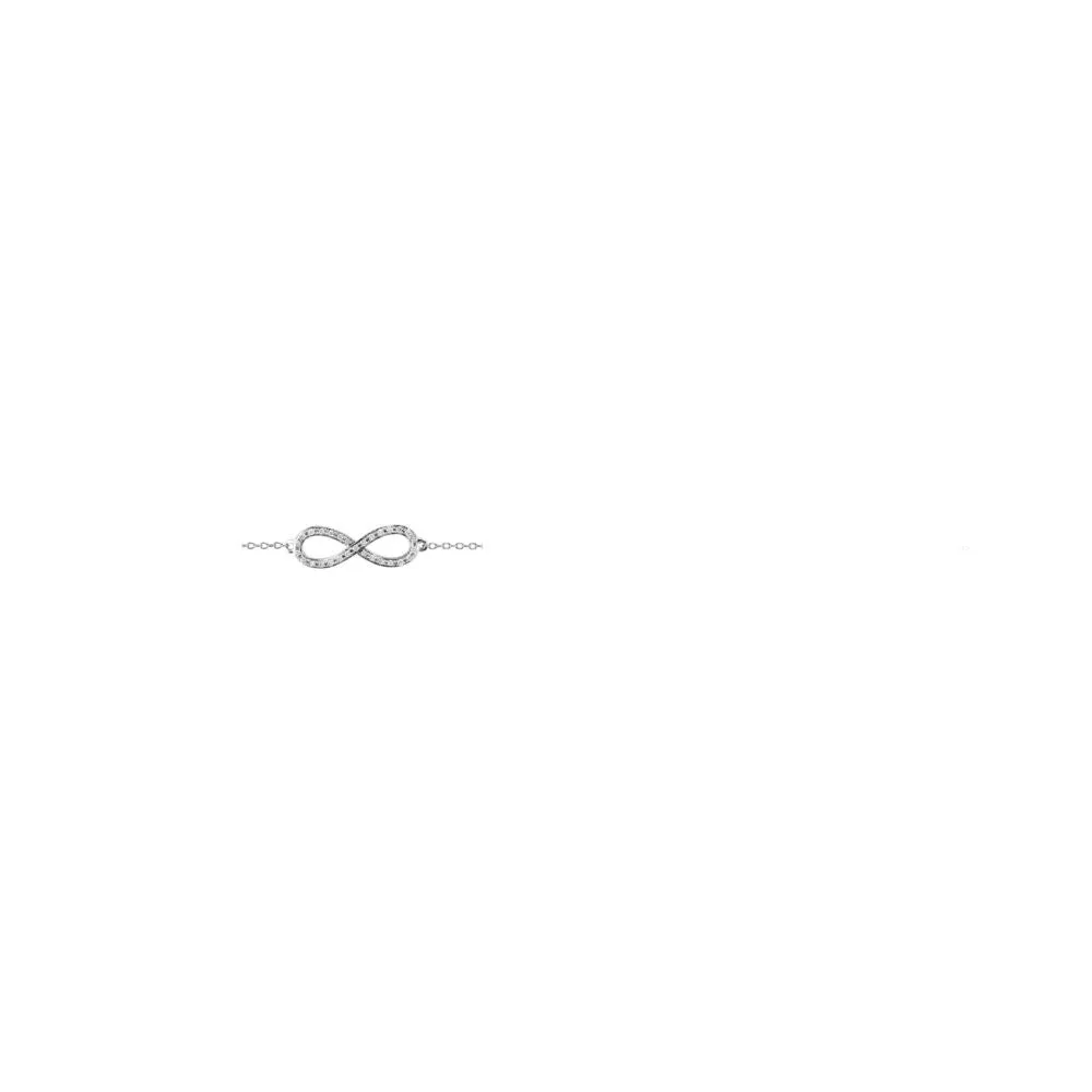14k White Gold 1/6 CTW Diamond Infinity-Inspired 8" Bracelet
