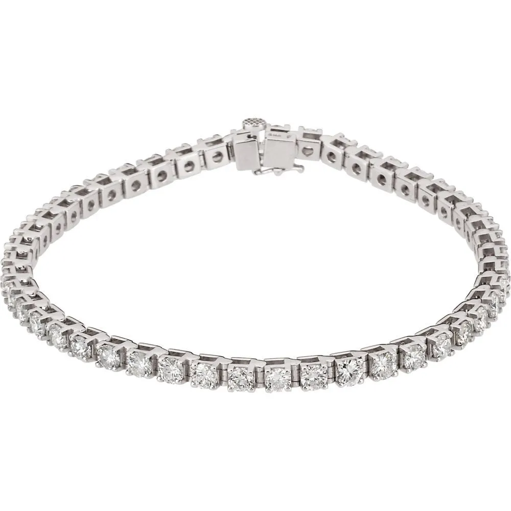 14k White Gold 4 1/2 CTW Diamond Line 7.25" Bracelet