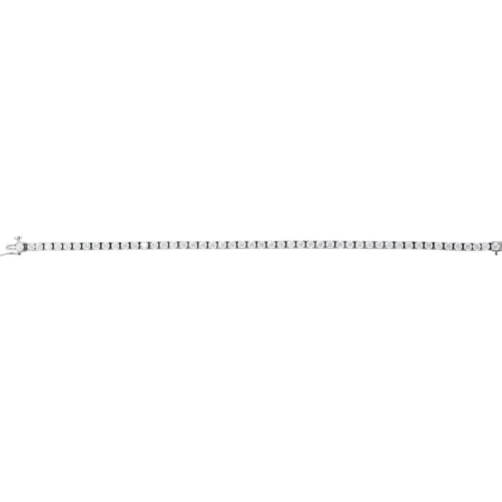 14k White Gold 4 1/2 CTW Diamond Line 7.25" Bracelet