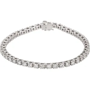 14k White Gold 4 1/2 CTW Diamond Line 7.25" Bracelet