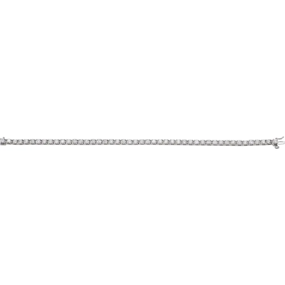 14k White Gold 4 1/2 CTW Diamond Line 7.25" Bracelet