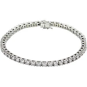14k White Gold 4 1/2 CTW Diamond Line 7.25" Bracelet