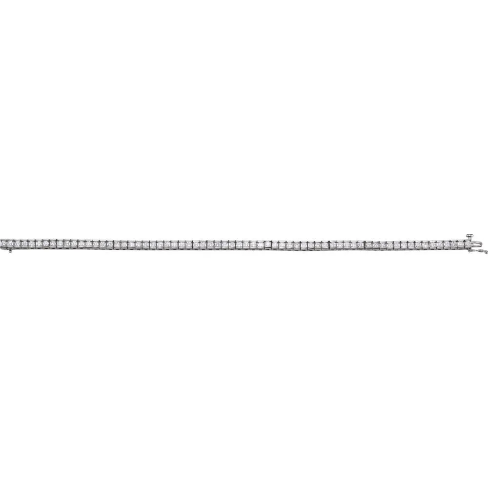 14k White Gold 4 CTW Diamond Line 7.25" Bracelet