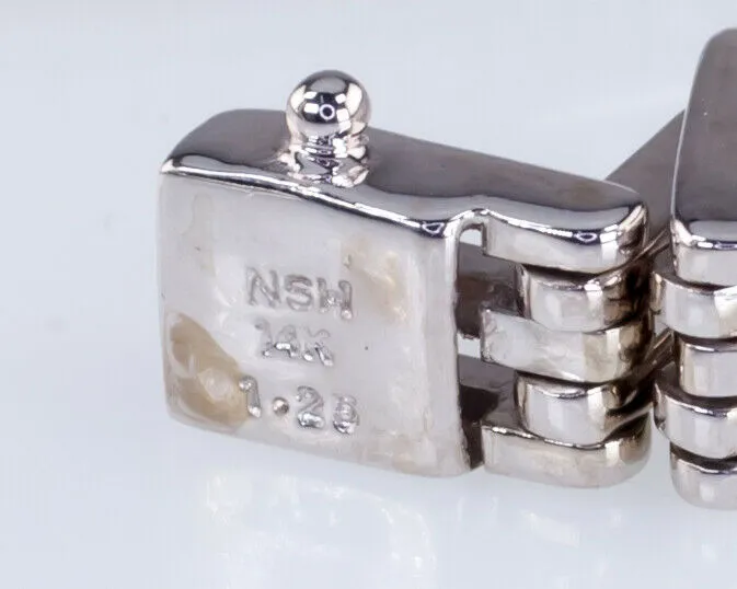 14k White Gold Channel Set Diamond Plaque Bracelet TCW = 1.25 ct