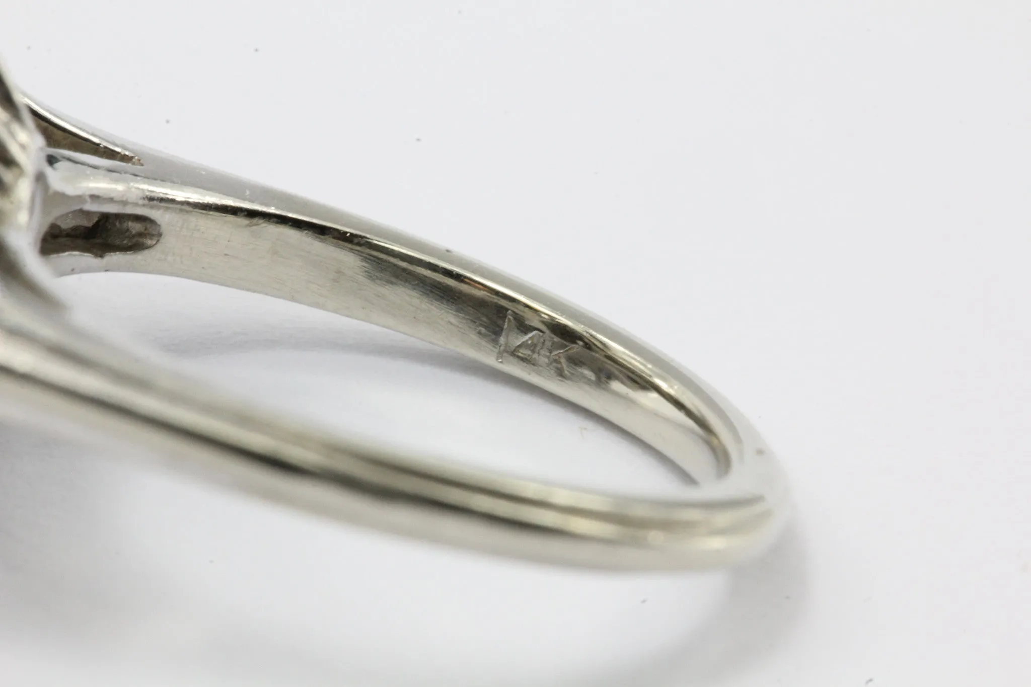 14K White Gold Diamond and Sapphire Cocktail Ring