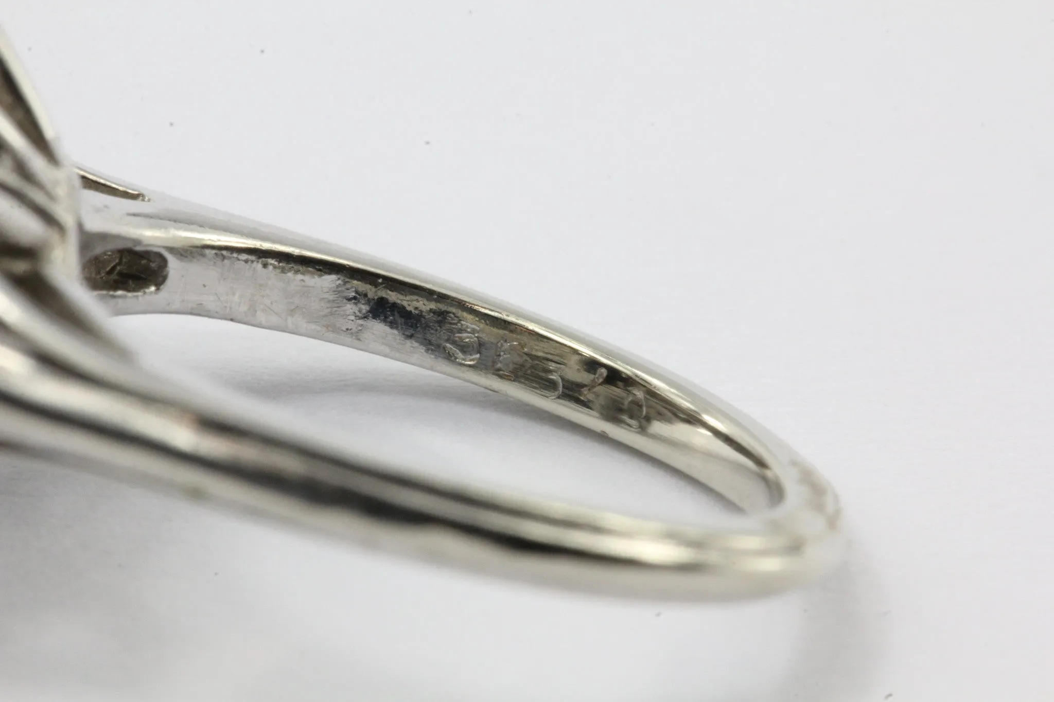 14K White Gold Diamond and Sapphire Cocktail Ring
