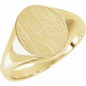 14K Yellow 11x9.5 mm Oval Signet Ring
