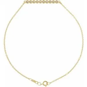 14K Yellow 1/8 CTW Diamond Bar 6 1/2-7 1/2" Bracelet