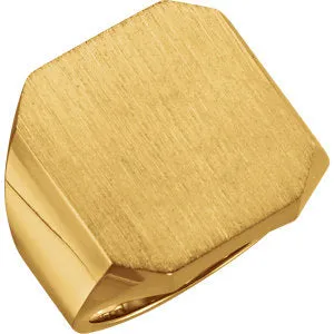 14K Yellow 20x18 mm Octagon Signet Ring