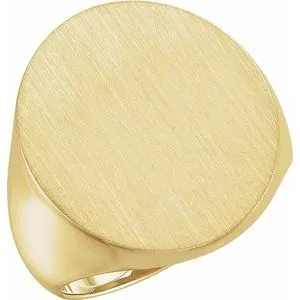 14K Yellow 22x20 mm Oval Signet Ring