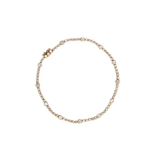 14k Yellow Gold All Diamond Station Bracelet