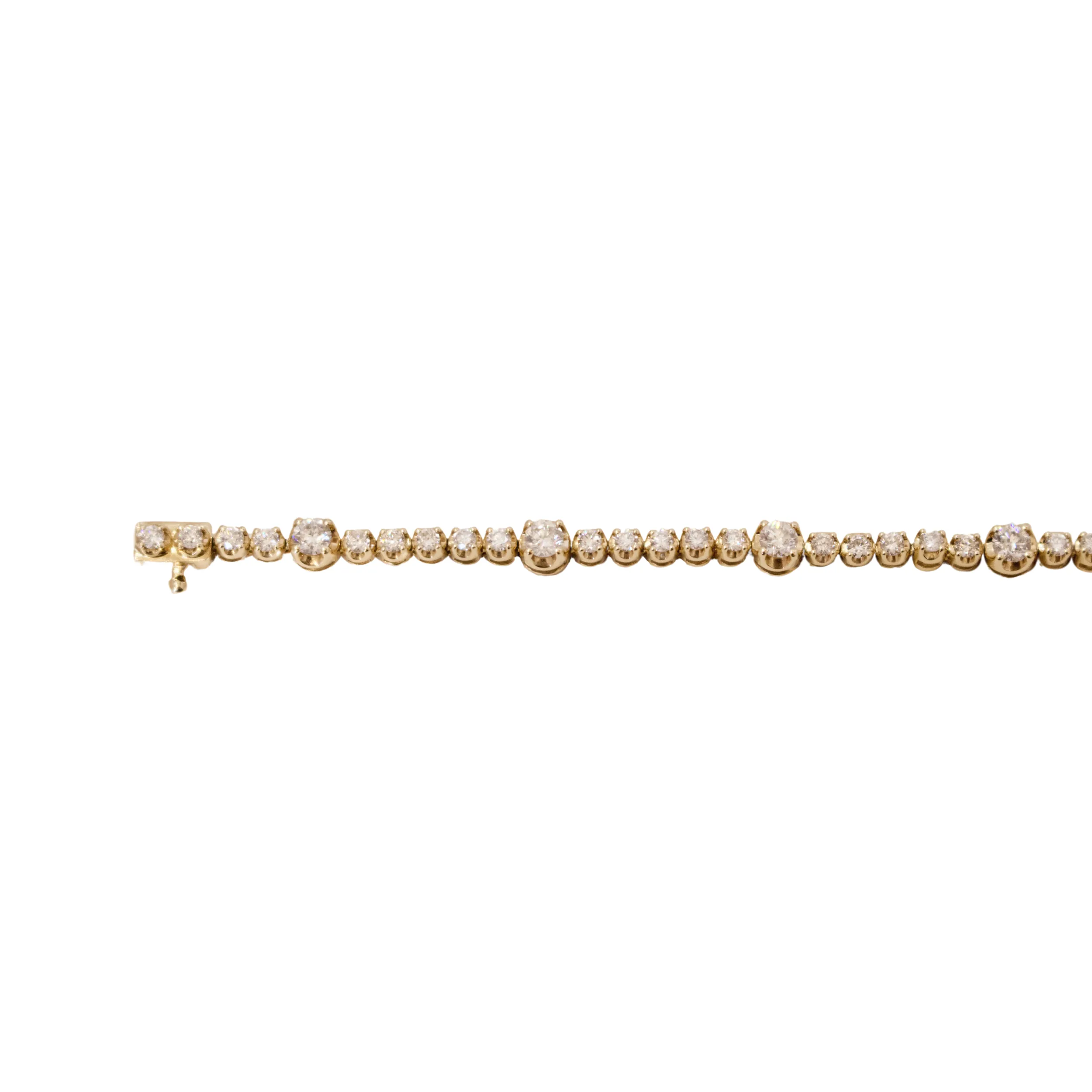 14k Yellow Gold All Diamond Station Bracelet