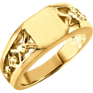 14k Yellow Gold Ladies' Signet Ring, Size 6