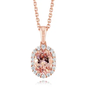 14K Yellow Gold Lotus Garnet/Diamond Pendant