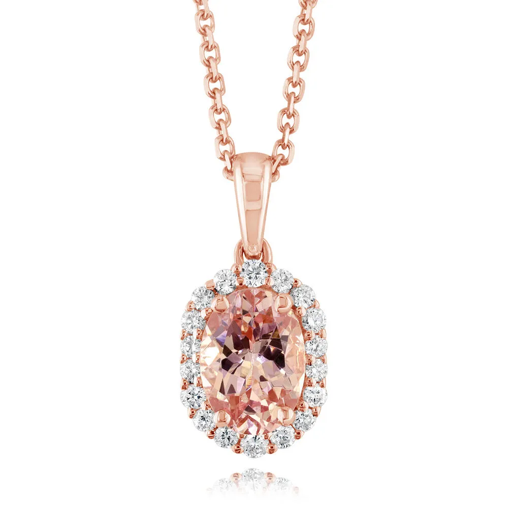 14K Yellow Gold Lotus Garnet/Diamond Pendant