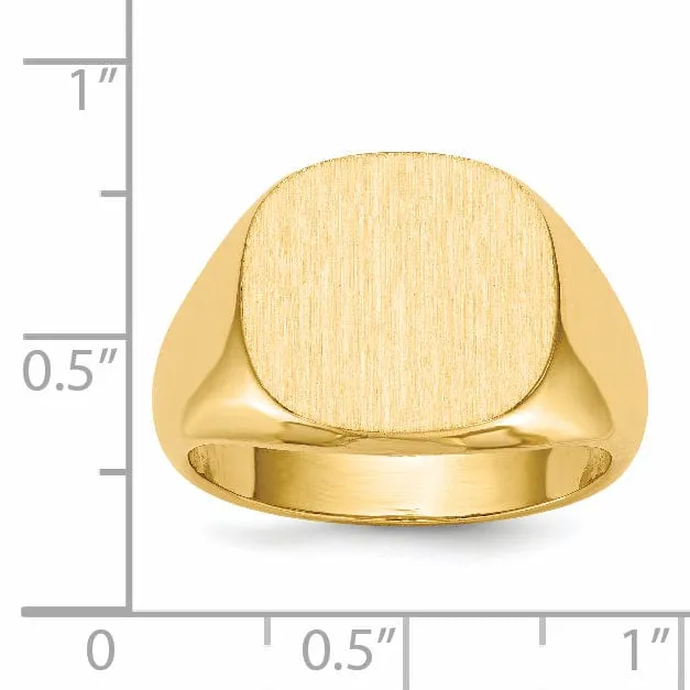 14k Yellow Gold Men's Open Back Signet Ring
