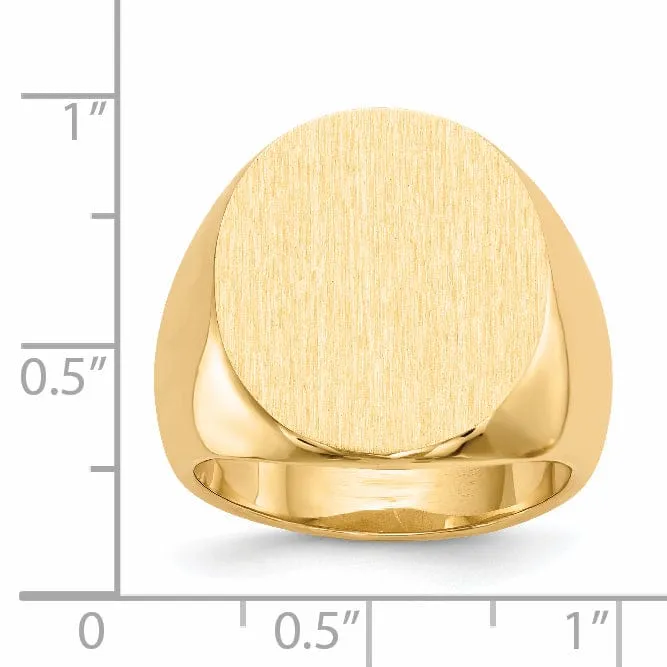 14k Yellow Gold Men's Polished Signet Ring