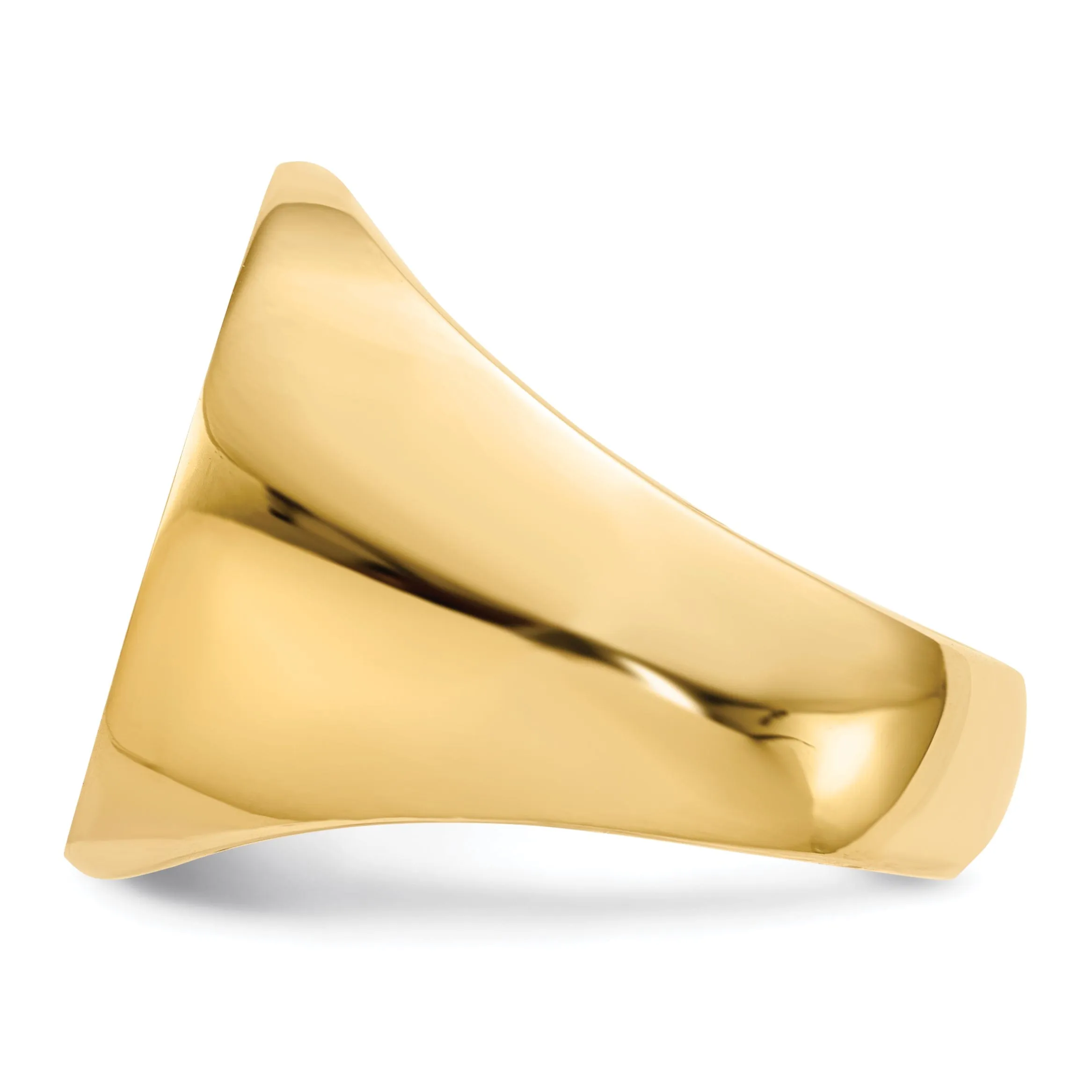 14k Yellow Gold Men's Polished Signet Ring