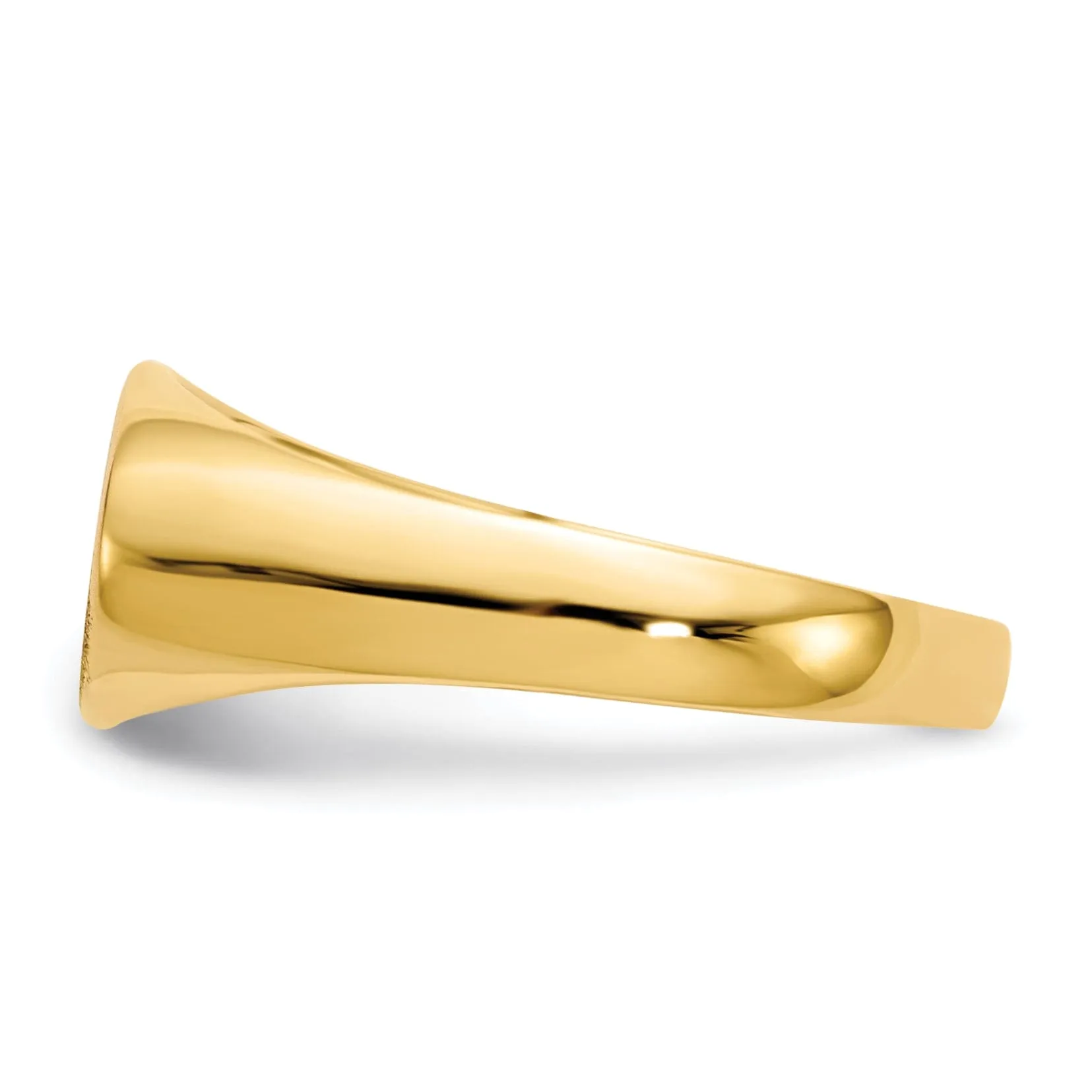 14k Yellow Gold Solid Back Signet Ring
