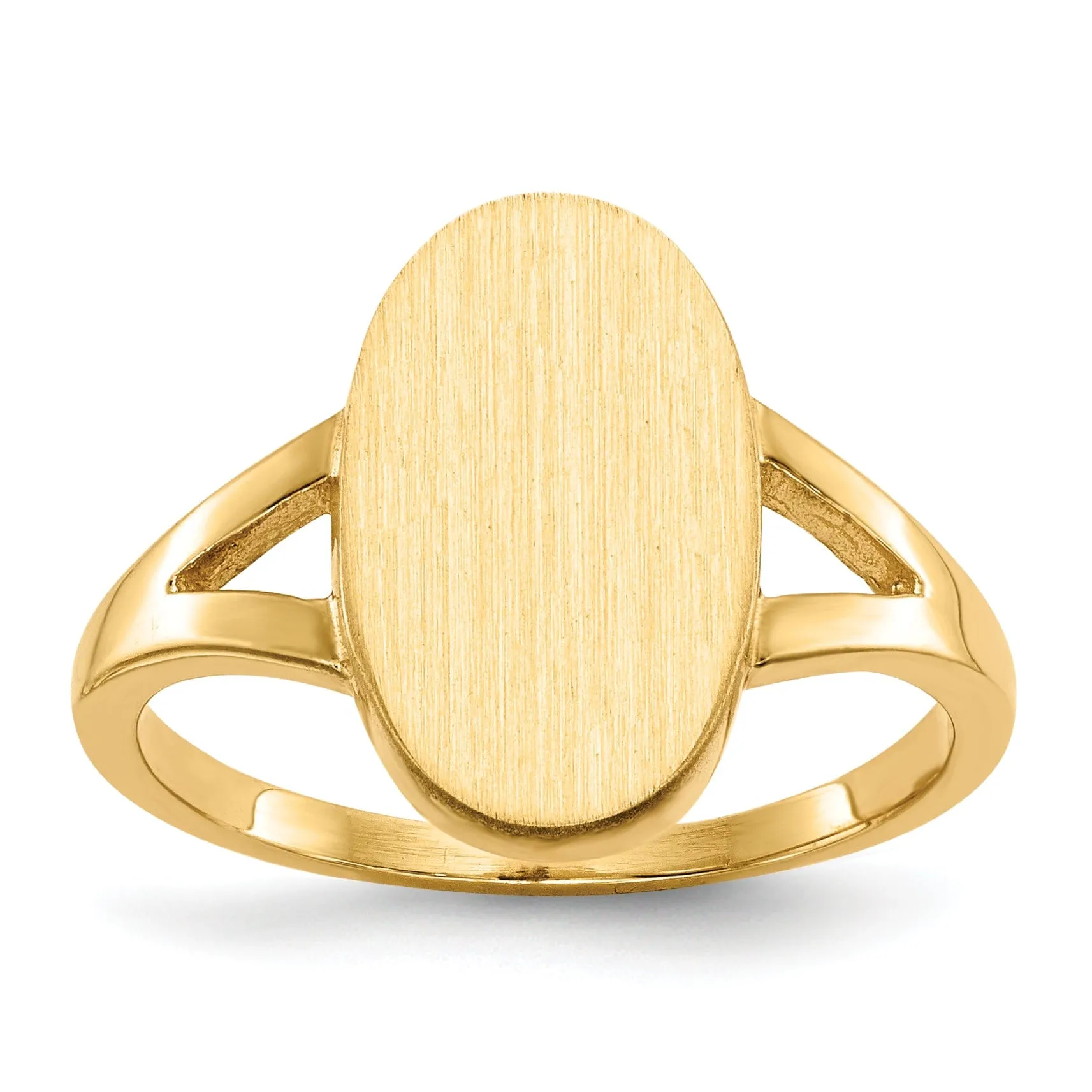 14k Yellow Gold Solid Back Signet Ring