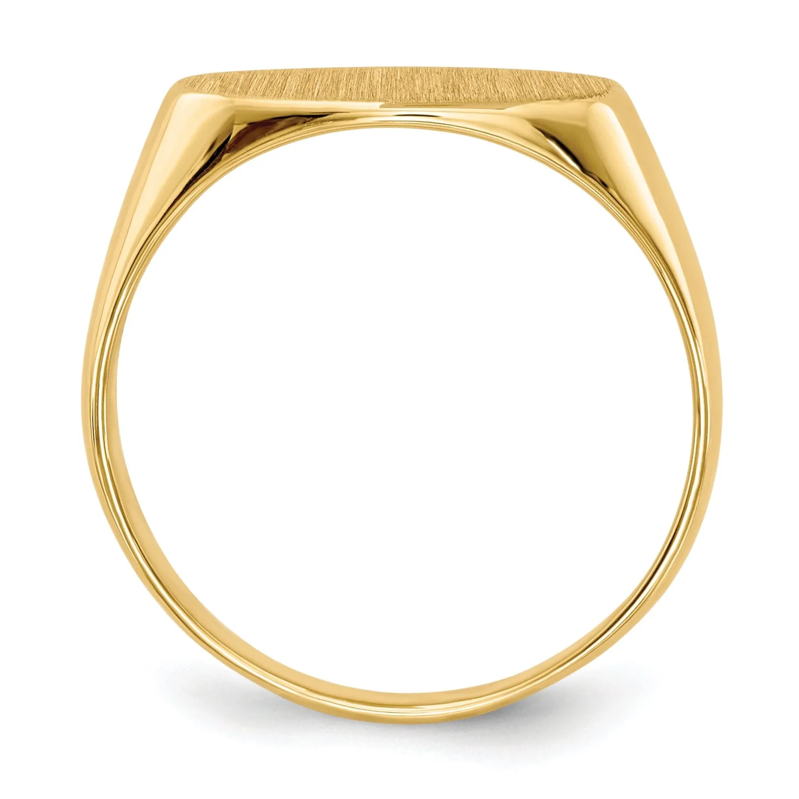 14k Yellow Gold Solid Back Signet Ring
