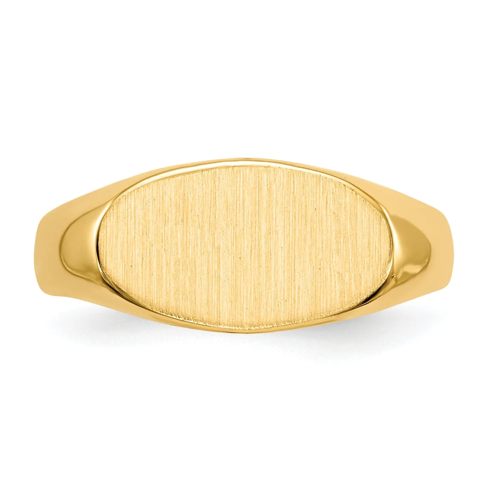 14k Yellow Gold Solid Back Signet Ring