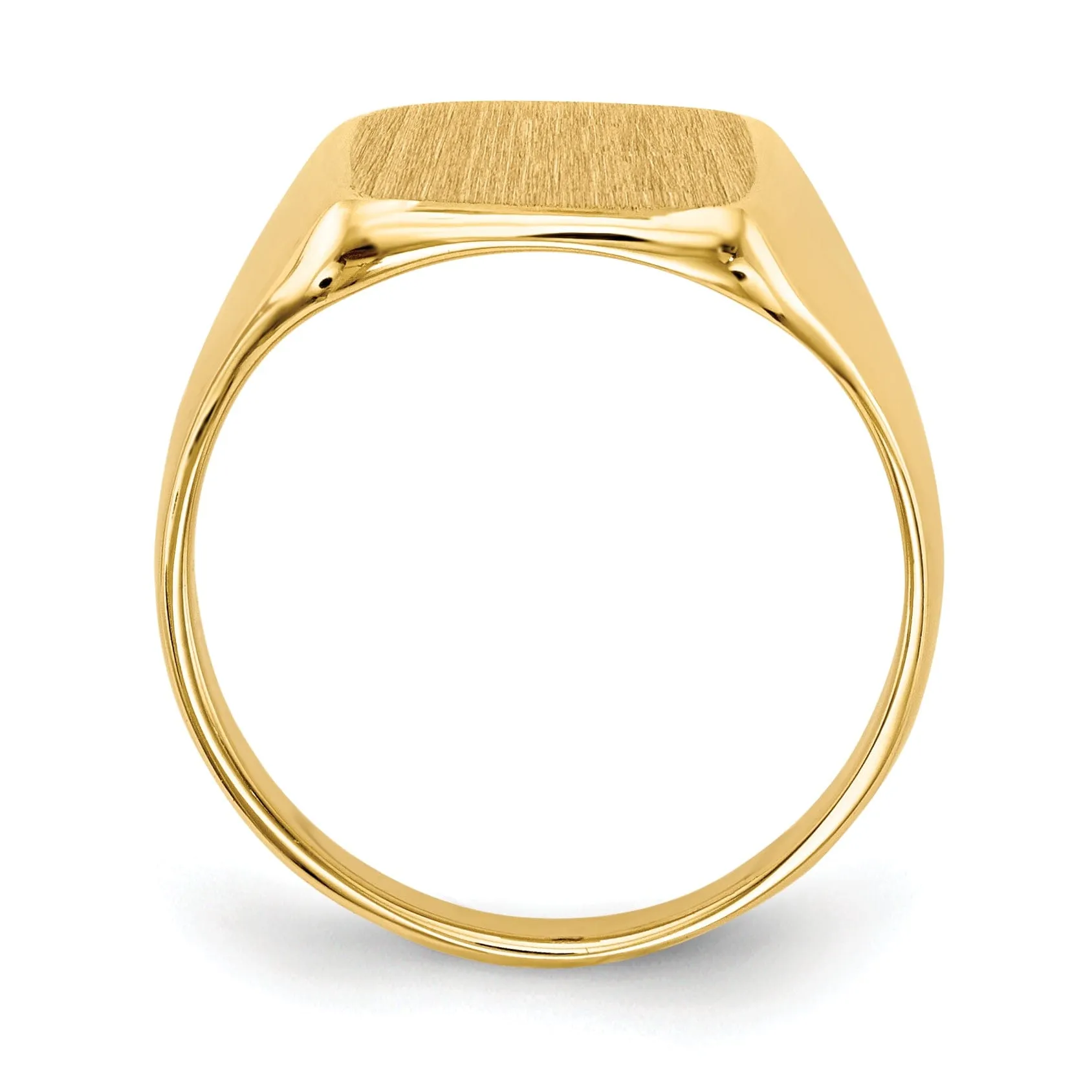 14k Yellow Gold Solid Back Signet Ring
