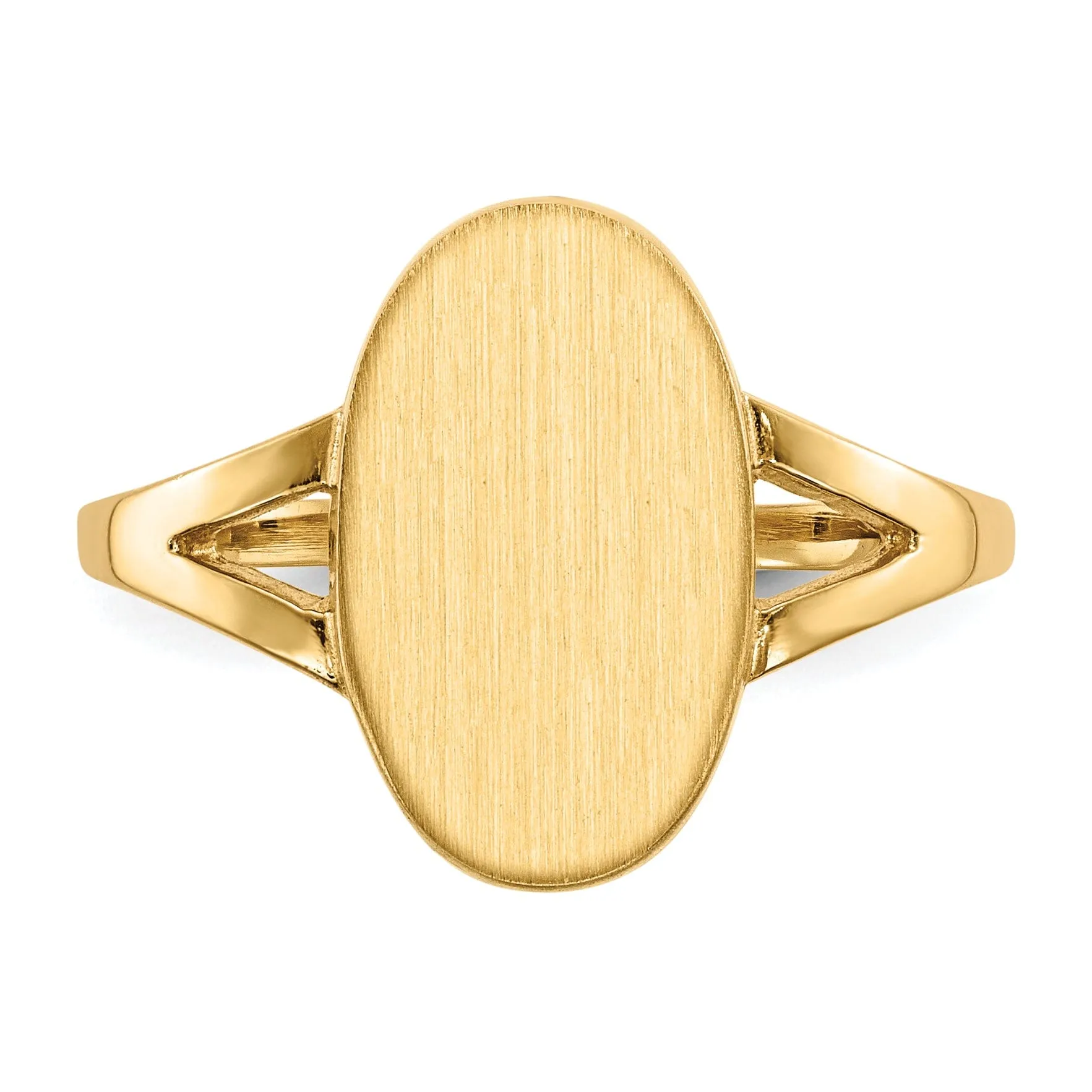 14k Yellow Gold Solid Back Signet Ring