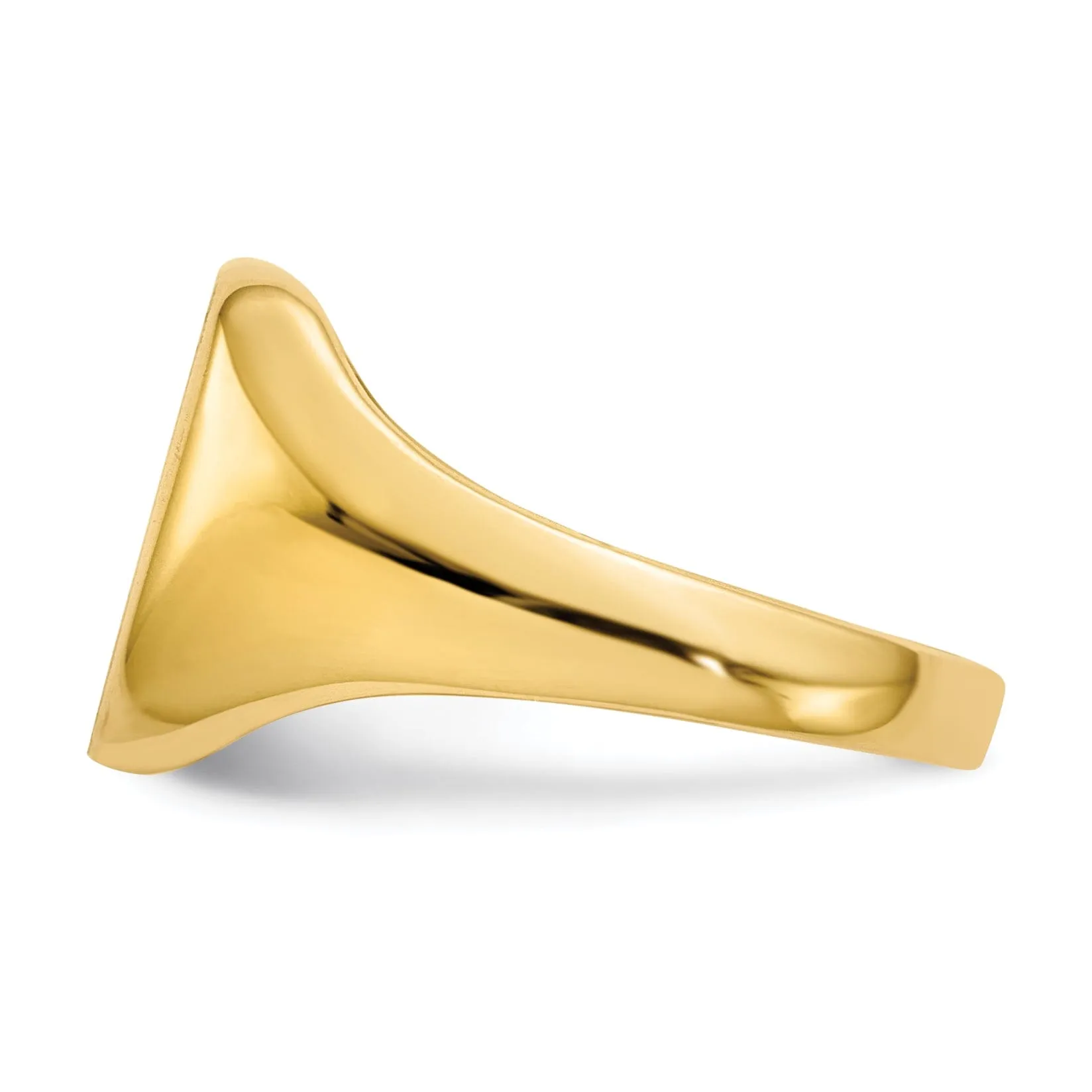 14k Yellow Gold Solid Back Signet Ring