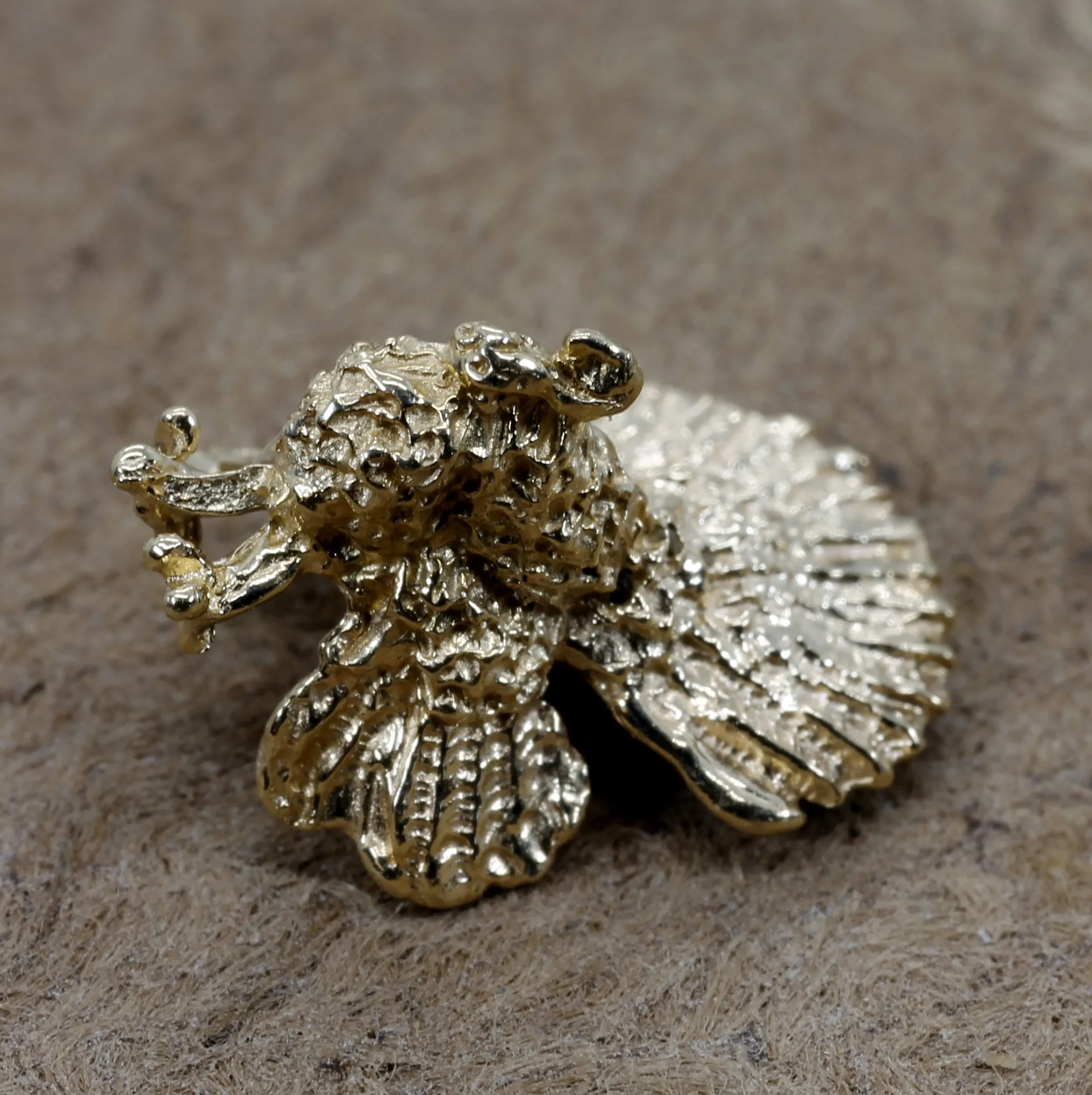 14kt Gold Turkey Tie Tack for mans tie or lapel