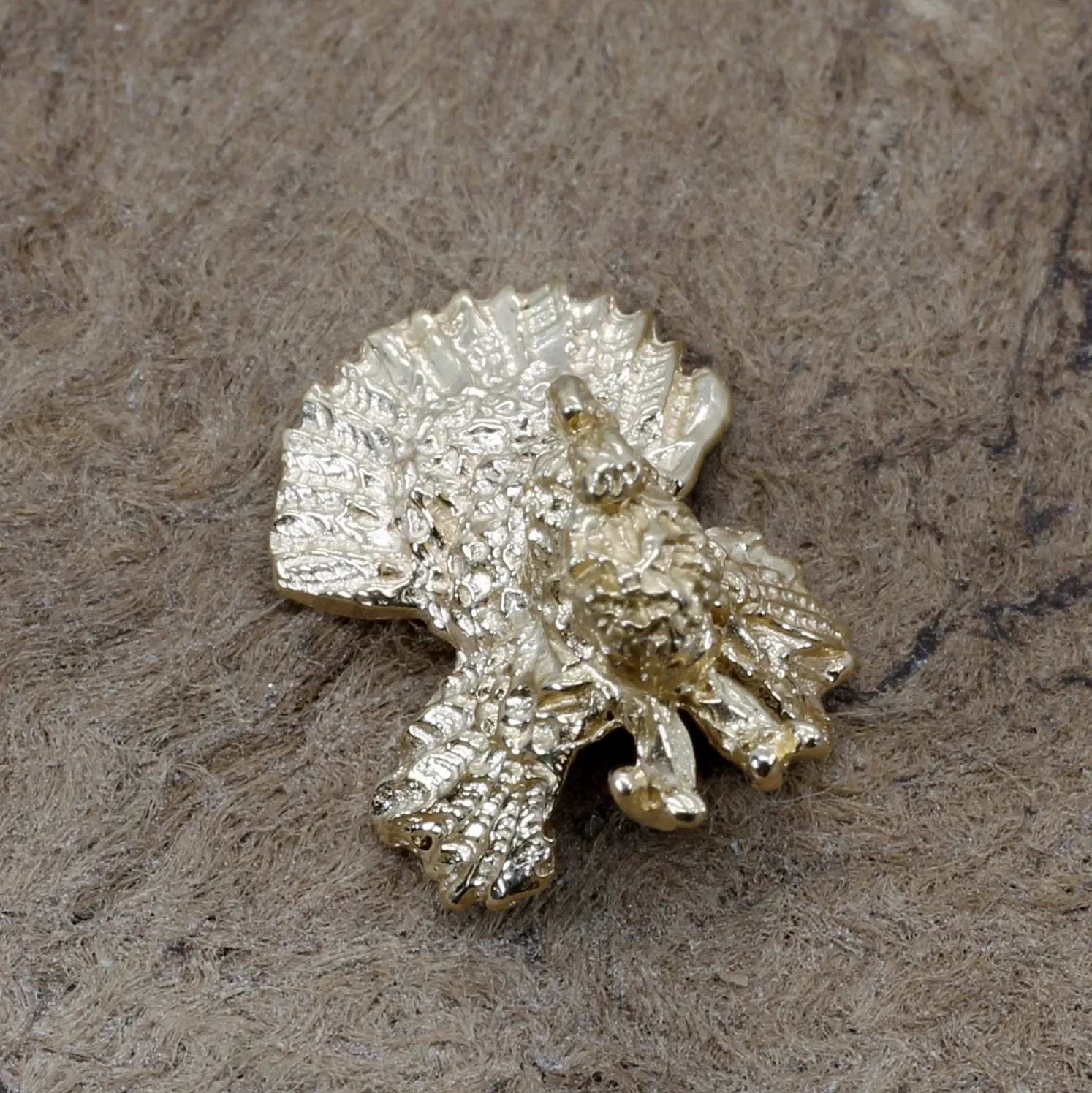 14kt Gold Turkey Tie Tack for mans tie or lapel