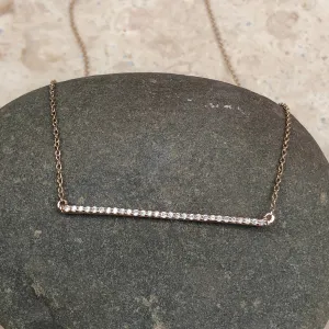 14KT Rose Gold 1/6 Carat Diamond Bar Chain Necklace