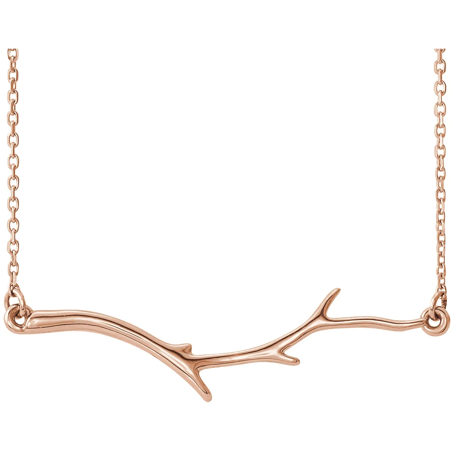 14KT Rose Gold Branch Bar Chain Necklace