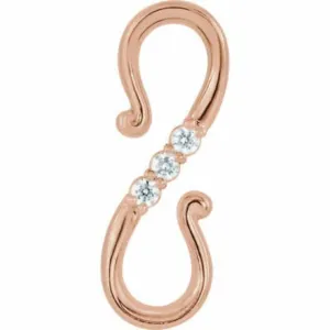 14KT Rose Gold Diamond S-Hook Extender Clasp