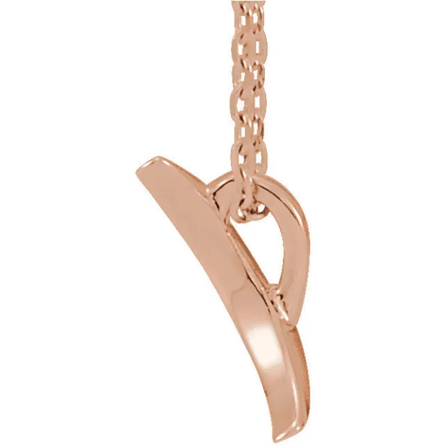 14KT Rose Gold Mini Crescent Moon Pendant Chain Necklace