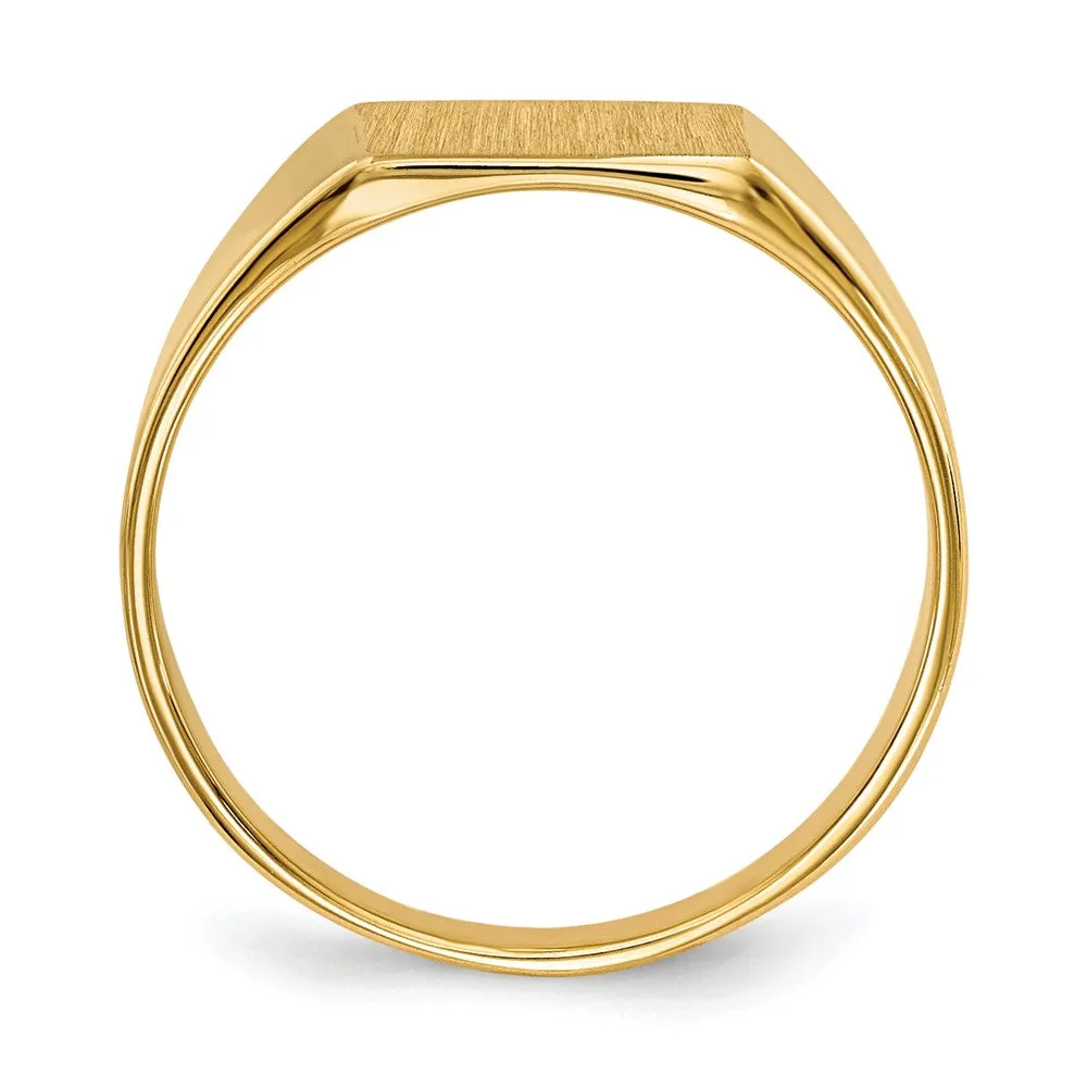 14KT Yellow Gold 8X8.5MM Closed Back Signet Ring; Size 5